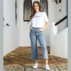 Rant & Rave Jeans<BERNIE CROP FLARE JEANS - REGULAR LEG (LIGHT BLUE)