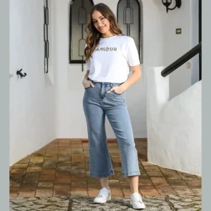 Rant & Rave Jeans<BERNIE CROP FLARE JEANS - REGULAR LEG (LIGHT BLUE)