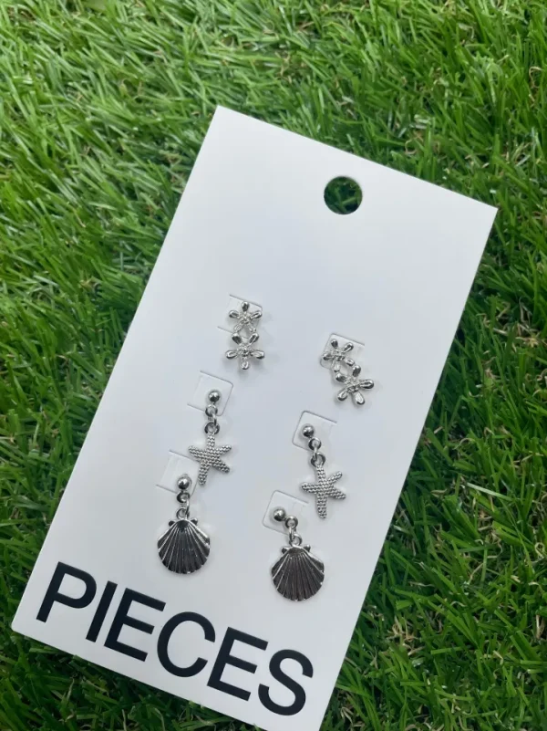 Pieces Jewellery<Bia 3 Pack Earrings (Silver)