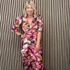 Neblak Occasionwear | Dresses<Bianca Midi Dress (Navy/Floral)