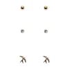 Pieces Jewellery<BITU 3 PACK EARRINGS (GOLD)