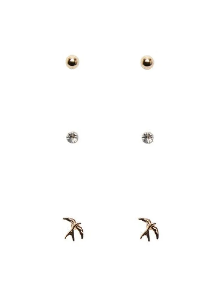 bitu__pack_earrings_gold_0.webp Pieces Jewellery<BITU 3 PACK EARRINGS (GOLD)