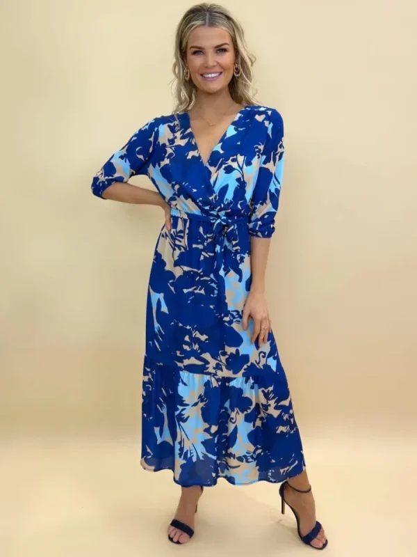 Kate & Pippa Occasionwear<Boho Midi Dress (Blue/Light Blue)