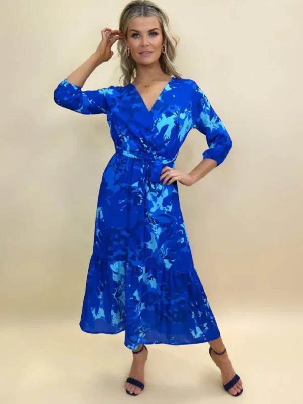 Kate & Pippa Occasionwear<BOHO MIDI DRESS (BLUE/ROYAL BLUE)