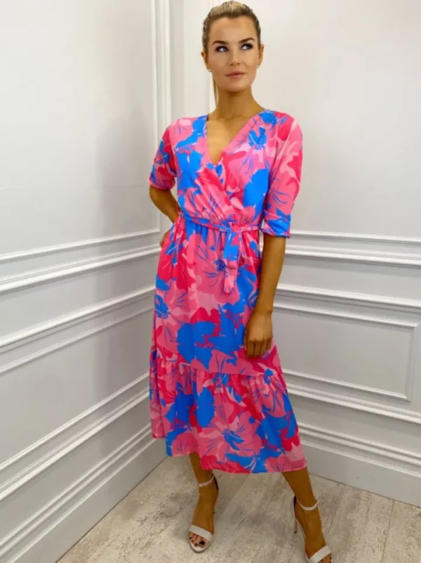 Kate & Pippa Occasionwear<Boho Midi Dress (Pink/Blue)