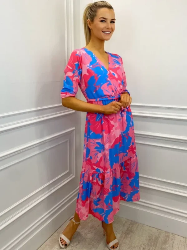 Kate & Pippa Occasionwear<Boho Midi Dress (Pink/Blue)
