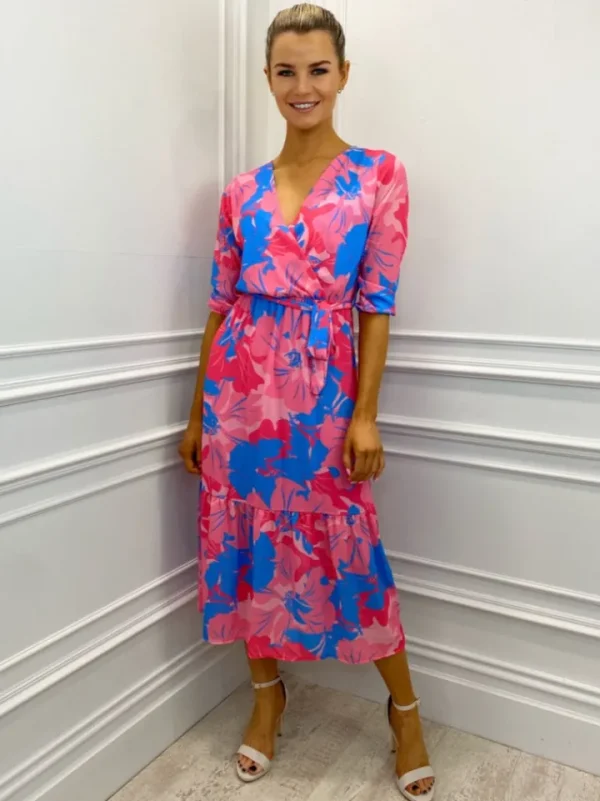 Kate & Pippa Occasionwear<Boho Midi Dress (Pink/Blue)