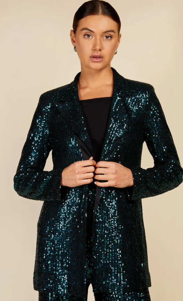 Little Mistress Blazers<BONNIE SEQUIN BLAZER (GREEN)