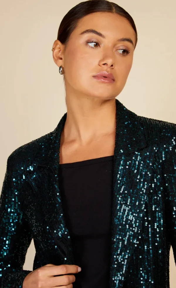 Little Mistress Blazers<BONNIE SEQUIN BLAZER (GREEN)