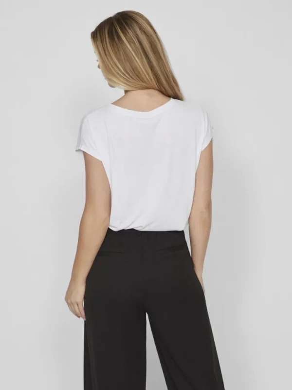 Vila T-Shirts<Bonnie V-Neck T-Shirt (Optical Snow)
