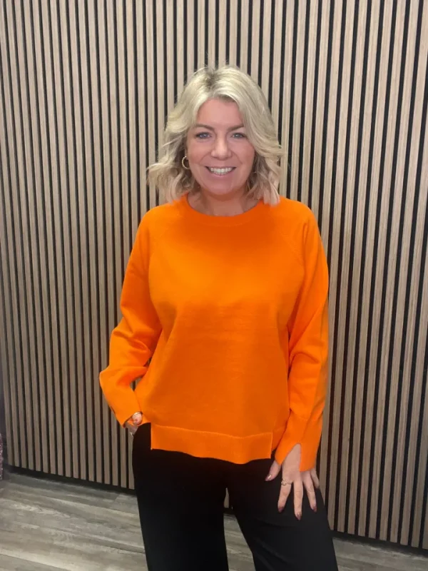 Ichi Jumpers & Cardigans<BOSTON JUMPER (ORANGE)