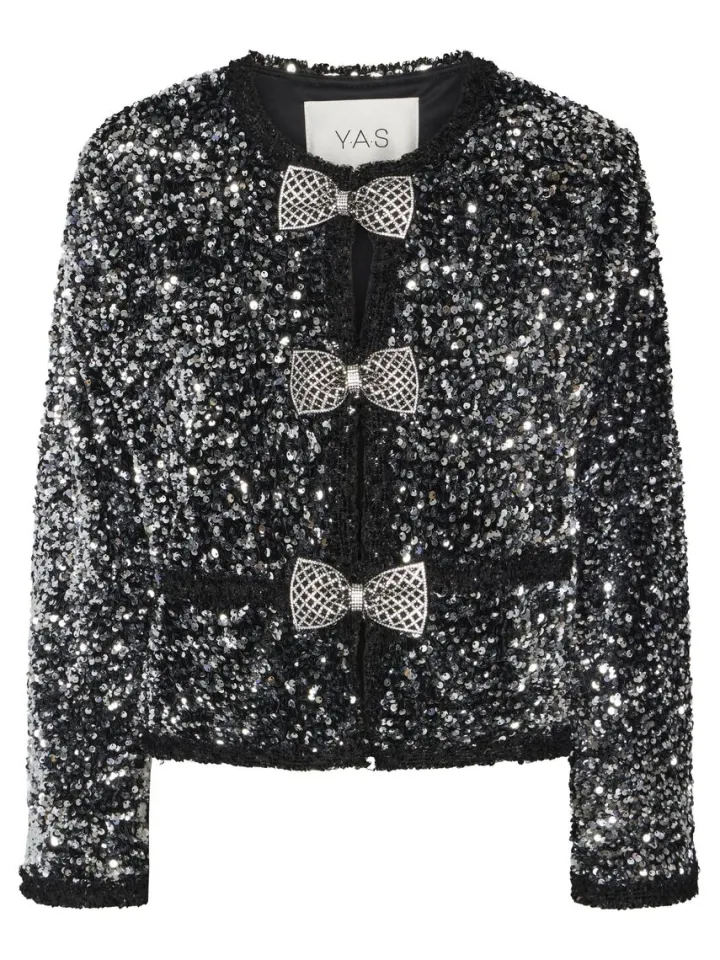 bow_sequin_jacket_black_4.webp Yas Jackets<Bow Sequin Jacket