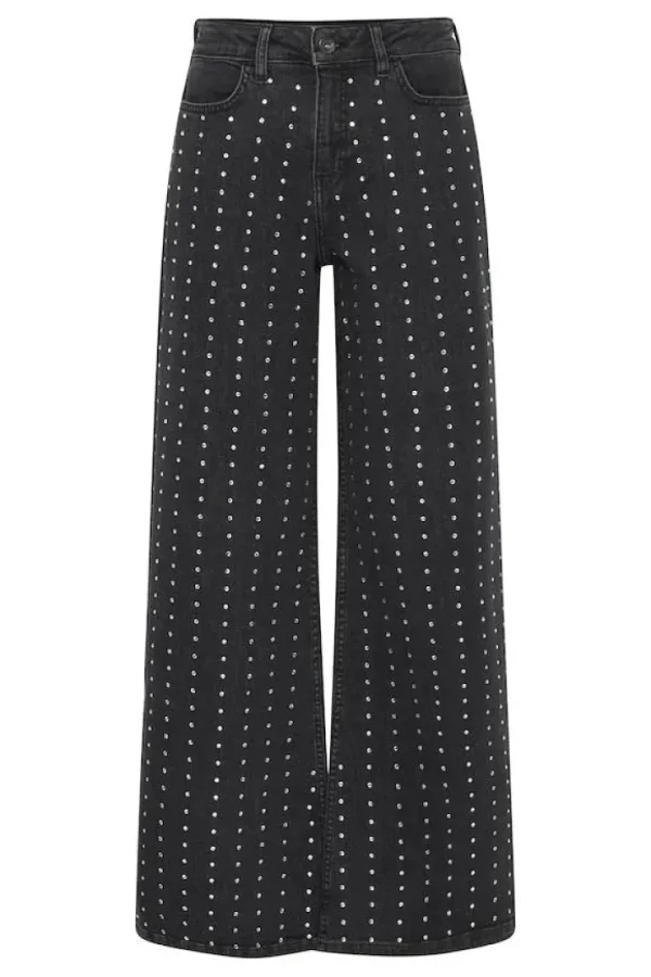 Ichi Pants | Jeans<Braidy Rhinestone Wide Leg Jeans (Washed )