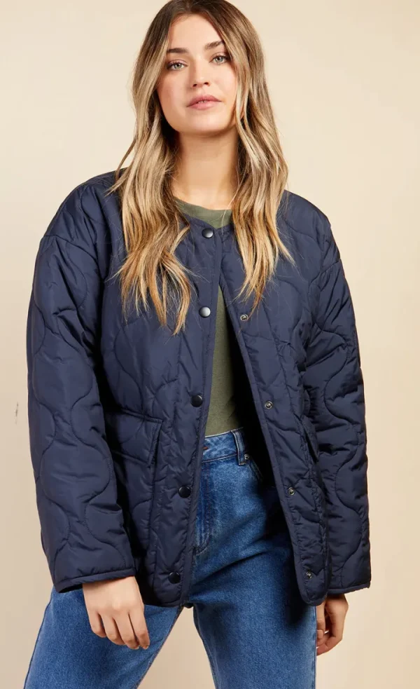 Little Mistress Jackets<BREDA QUILTED JACKET (NAVY)