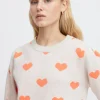 Ichi Jumpers & Cardigans<Brielle Jumper (Coral Heart)