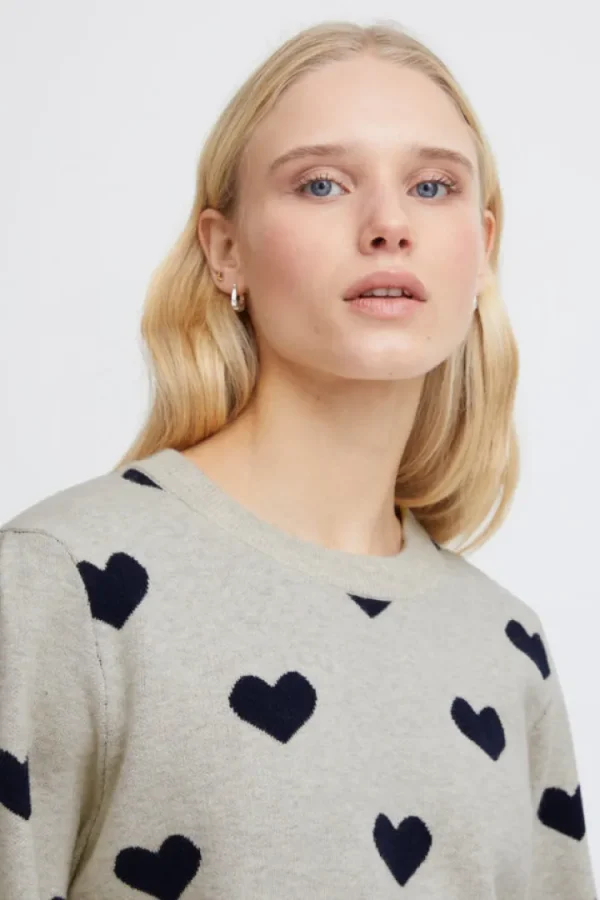 Ichi Jumpers & Cardigans<Brielle Jumper (Navy Heart)