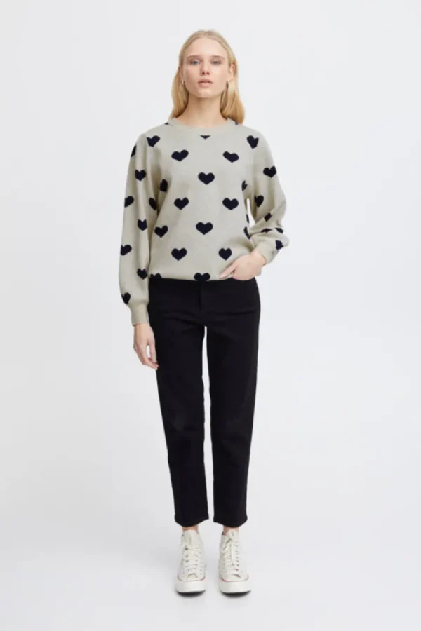 Ichi Jumpers & Cardigans<Brielle Jumper (Navy Heart)