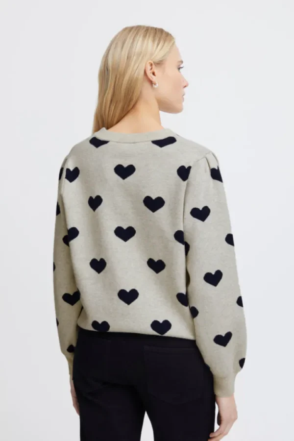 Ichi Jumpers & Cardigans<Brielle Jumper (Navy Heart)