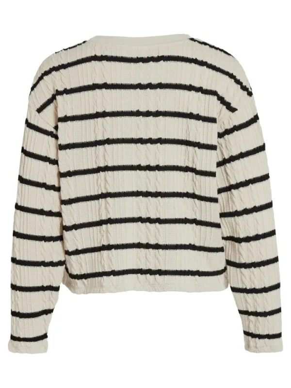 Vila Jumpers & Cardigans<CABA L/S CROPPED TOP(BIRCH/BLACK)