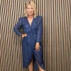 Neblak Occasionwear | Dresses<Camilla Chiffon Midi Dress (Navy)