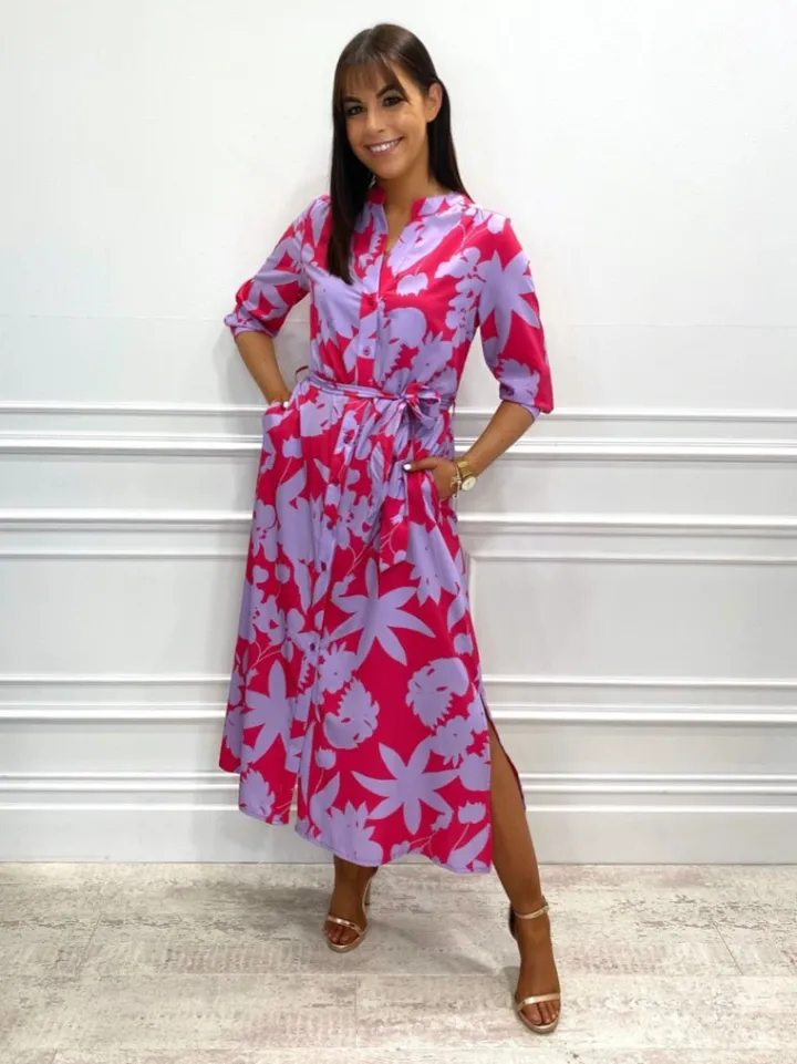 capri_shirt_dress_lilacpi_0.webp Kate & Pippa Occasionwear<Capri Shirt Dress (Lilac/Pink)