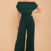 Atom Jumpsuits | Occasionwear<CARBON JERSEY JUMPSUIT (FOREST GREEN) CURVE