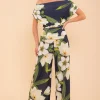 Atom Jumpsuits | Occasionwear<CARBON JERSEY JUMPSUIT (NAVY/LILY PRINT)