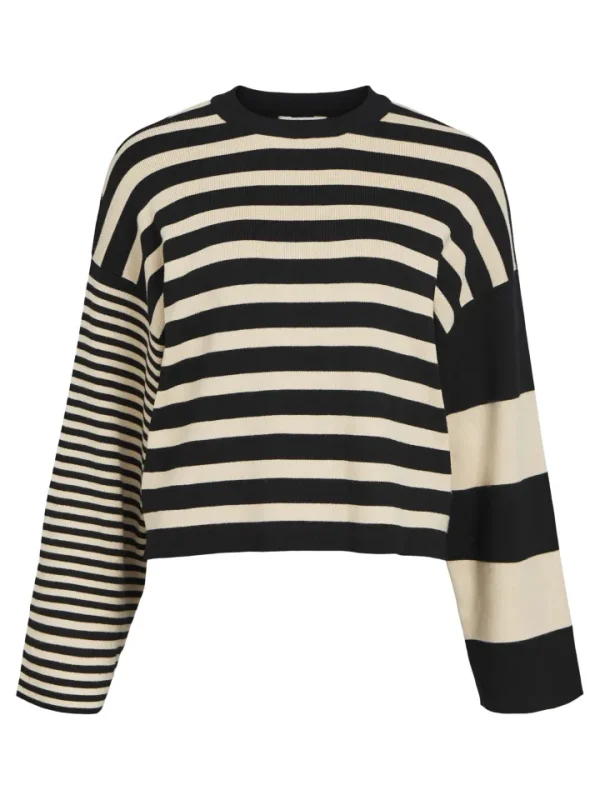 Object Jumpers & Cardigans<CARMIN L/S KNIT PULLOVER (BLACK/SANDSHELL)