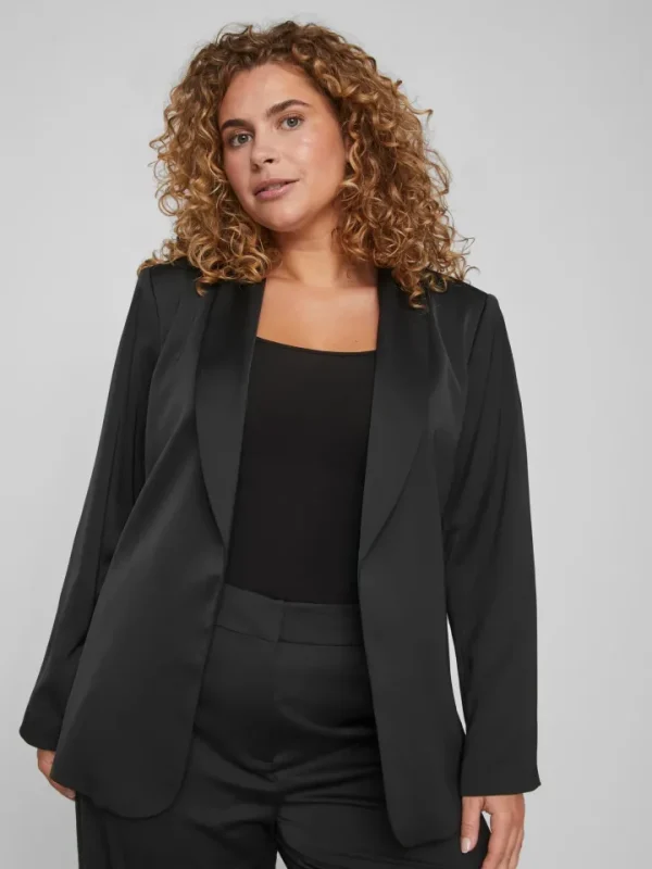 Vila Evoked Blazers<CATHY L/S BELTED BLAZER (BLACK)