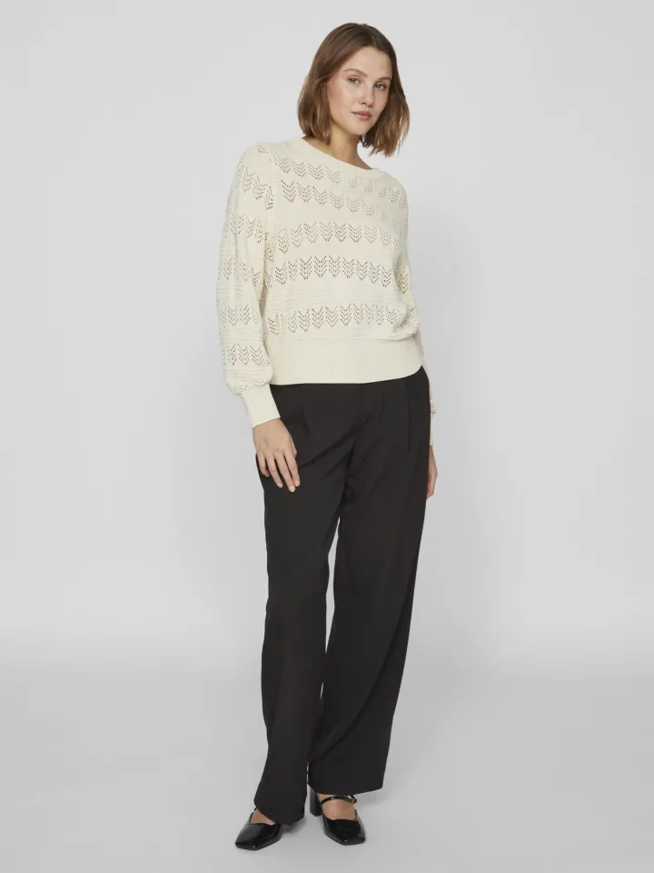 cathy_pointelle_knit_top__2-1.webp Vila Jumpers & Cardigans<Cathy Pointelle Knit Top (Birch)