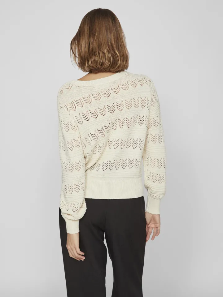 cathy_pointelle_knit_top__3-1.webp Vila Jumpers & Cardigans<Cathy Pointelle Knit Top (Birch)