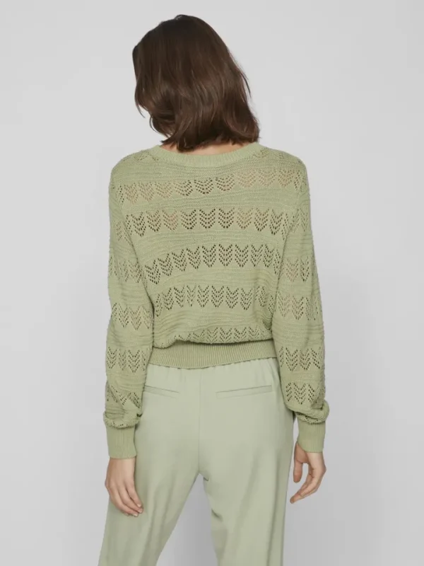 Vila Jumpers & Cardigans<Cathy Pointelle Knit Top (Swamp)