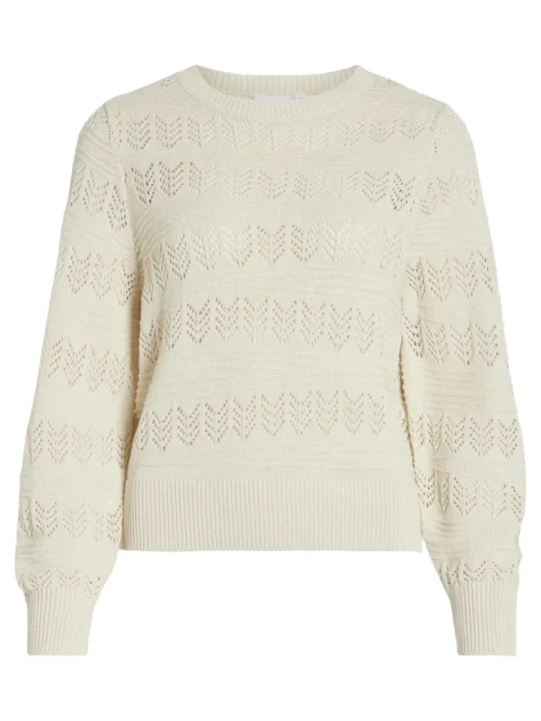 Vila Jumpers & Cardigans<Cathy Pointelle Knit Top (Birch)