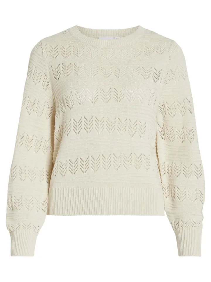 cathy_pointelle_knit_top__6-1.webp Vila Jumpers & Cardigans<Cathy Pointelle Knit Top (Birch)