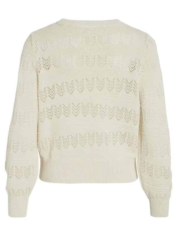 Vila Jumpers & Cardigans<Cathy Pointelle Knit Top (Birch)