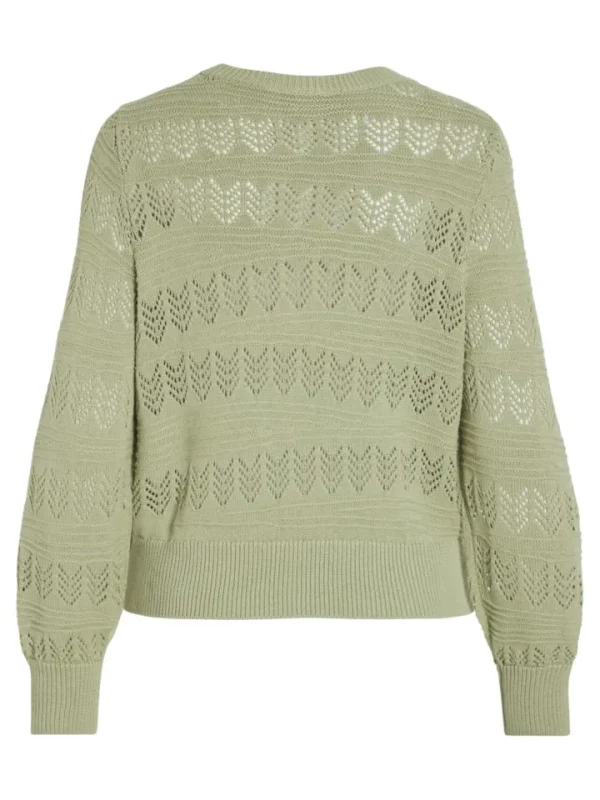 Vila Jumpers & Cardigans<Cathy Pointelle Knit Top (Swamp)