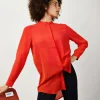 Ichi Shirts & Blouses<Cellani Longline Shirt (Poppy Red)