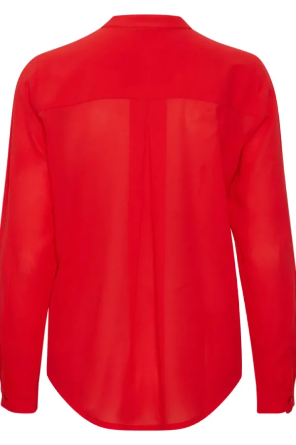 Ichi Shirts & Blouses<Cellani Longline Shirt (Poppy Red)