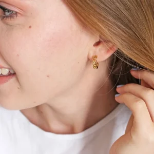 Lisa Angel Jewellery<Chain Huggie Hoop Earring (Gold)