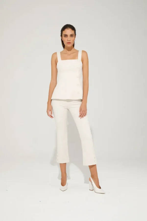 GoaGoa Occasionwear<Channy Pearl Button Top (Cream)