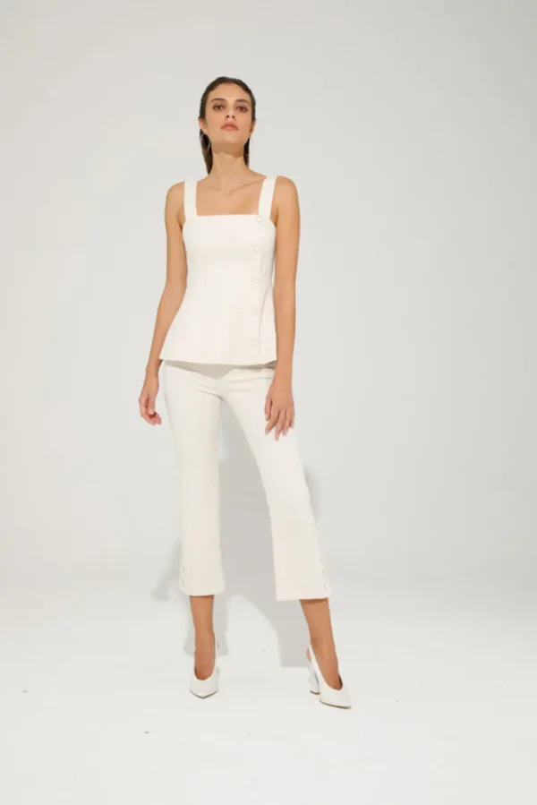 GoaGoa Occasionwear<Channy Pearl Button Top (Cream)