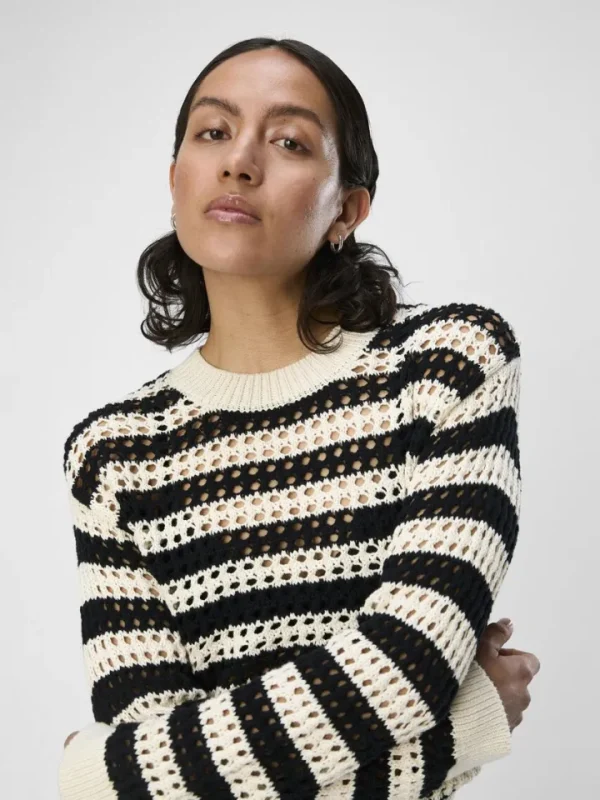 Object Jumpers & Cardigans<Charlie Open Weave Jumper (Sandshell/ Black)