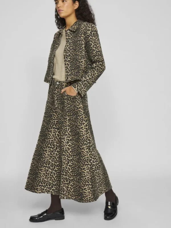 Vila Skirts<Chia Print Midi Skirt (Birch/)