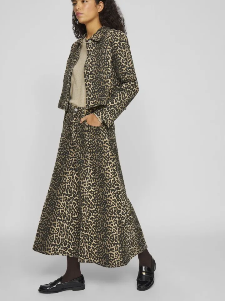 chia_leopard_print_midi_s_1.webp Vila Skirts<Chia Print Midi Skirt (Birch/)