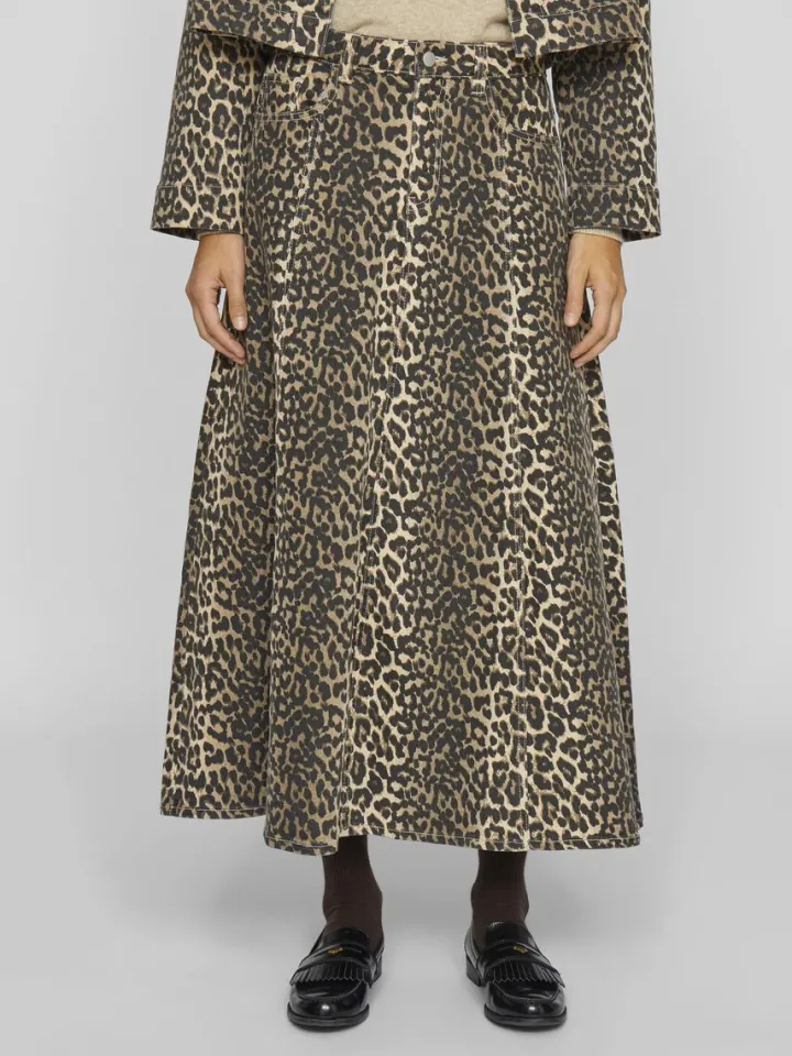 chia_leopard_print_midi_s_3.webp Vila Skirts<Chia Print Midi Skirt (Birch/)