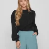 Vila Jumpers & Cardigans<CHINTI CABLE KNIT JUMPER (BLACK)