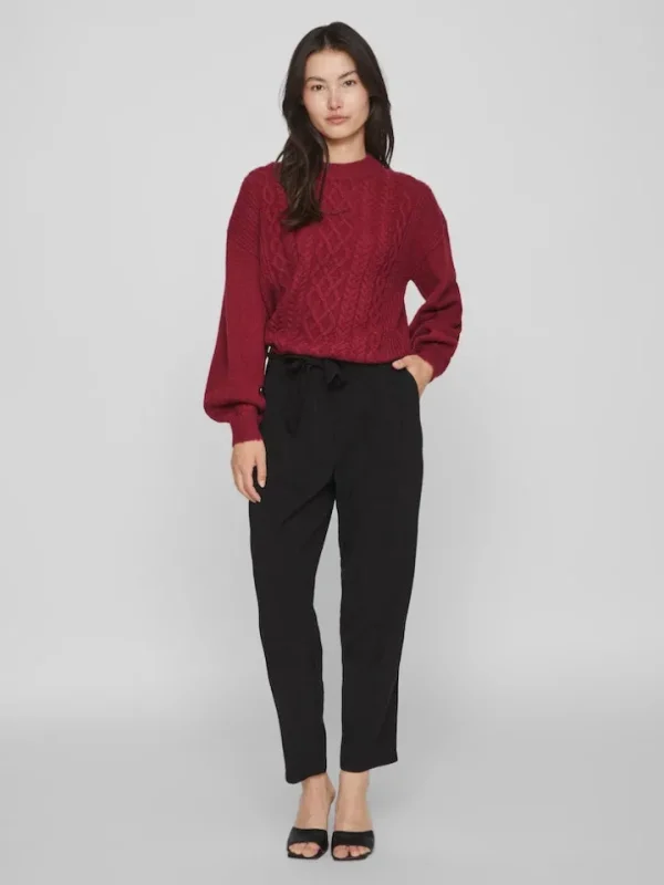 Vila Jumpers & Cardigans<CHINTI CABLE KNIT JUMPER (BEET RED)