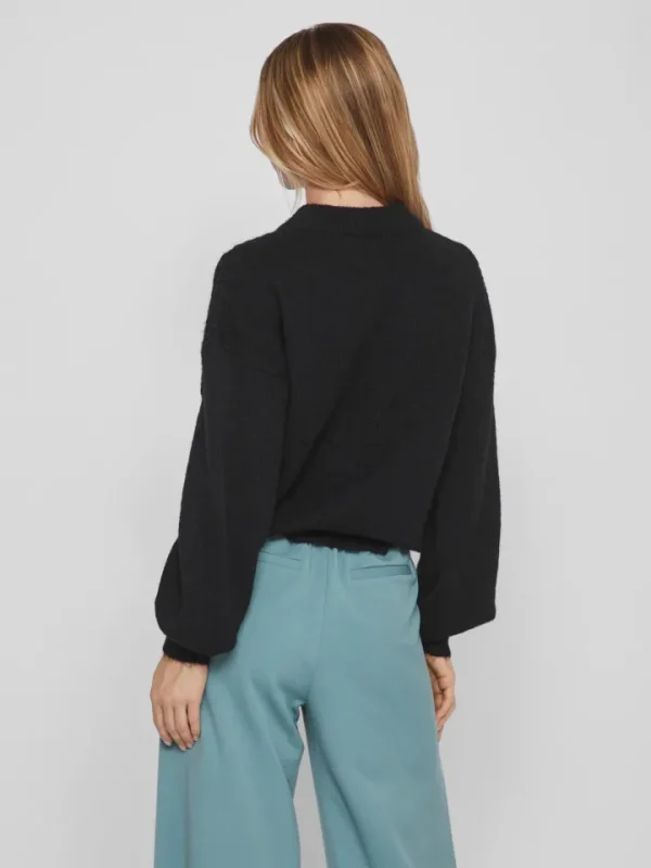 Vila Jumpers & Cardigans<CHINTI CABLE KNIT JUMPER (BLACK)