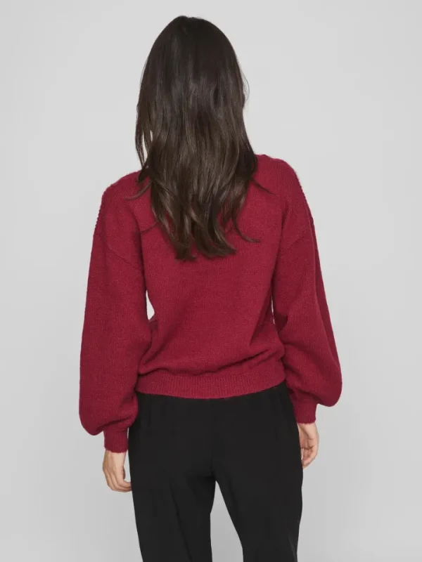 Vila Jumpers & Cardigans<CHINTI CABLE KNIT JUMPER (BEET RED)