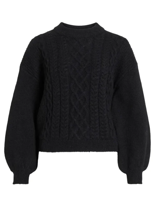 Vila Jumpers & Cardigans<CHINTI CABLE KNIT JUMPER (BLACK)